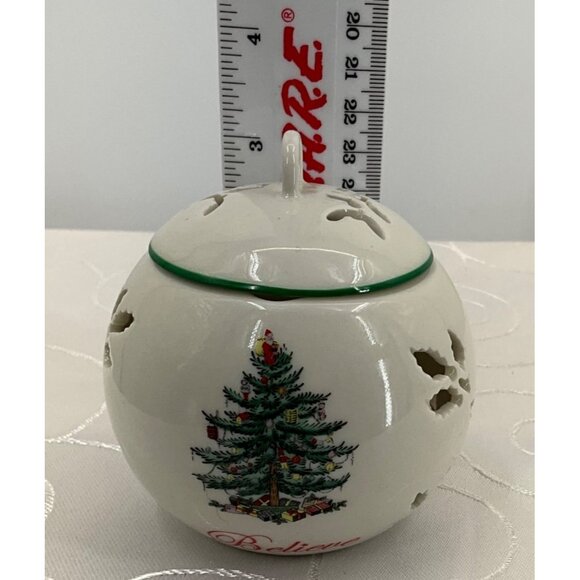 Spode Christmas Tree Believe Votive Candle Holder W/Lid S3324-A11 - Picture 8 of 8